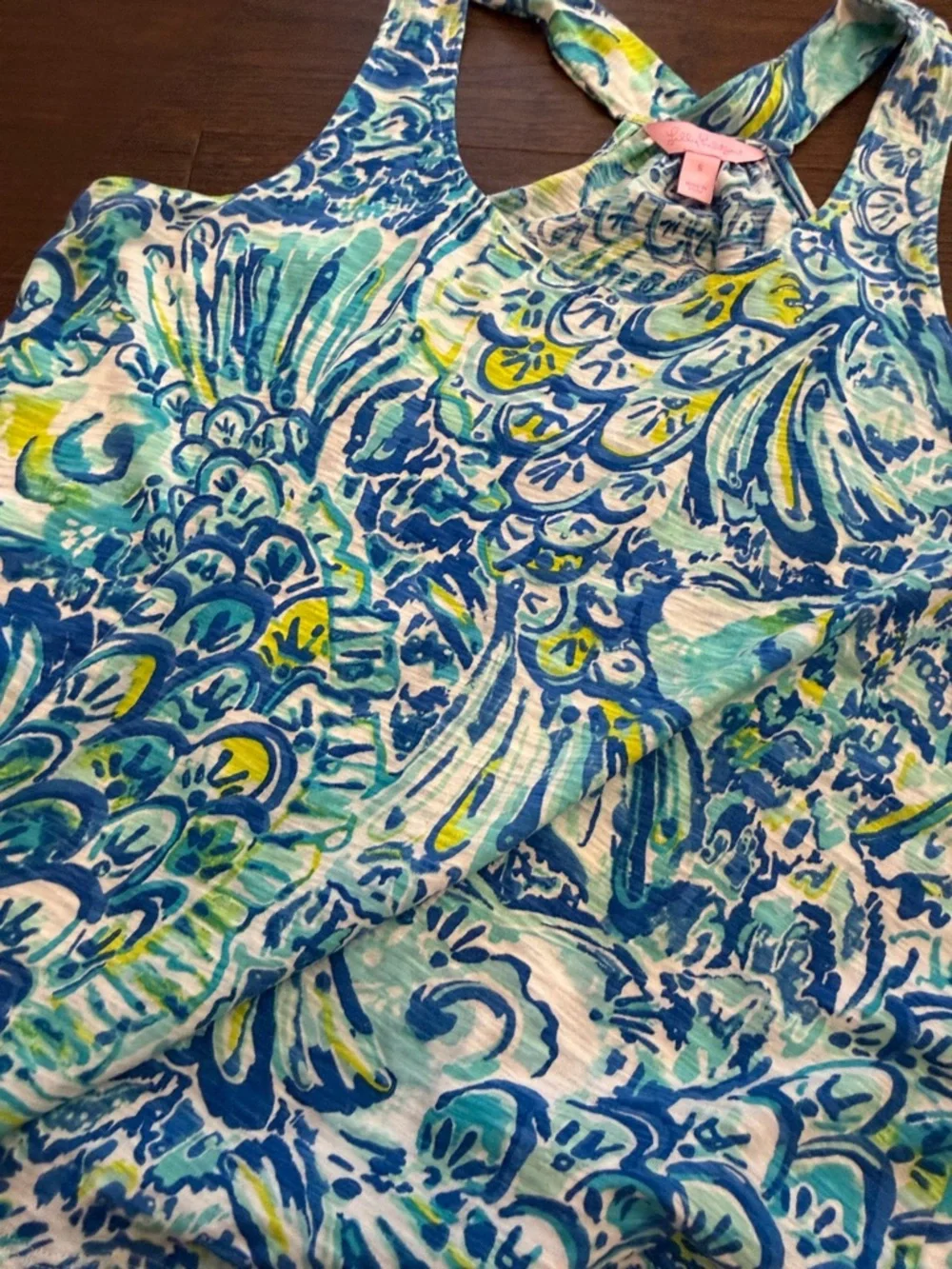Lilly Pulitzer Watercolor Print Racerback Tank Size Small - C40-040 - Picture 4 of 6
